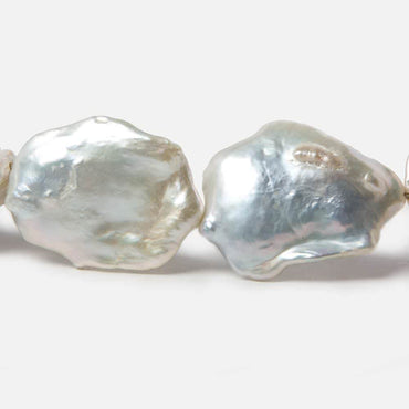 21x10x23-23x11x30mm Silver White Souffle Freshwater Pearls 16 inch 15 pieces (ONLINE ORDER ONLY)