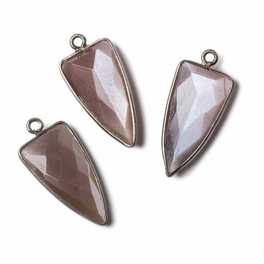 21x11mm Black Gold Bezel Chocolate Moonstone faceted point 1 focal bead (ONLINE ORDER ONLY)