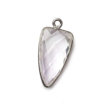 21x11mm Black Gold Bezel Pink Amethyst faceted point 1 focal bead (ONLINE ORDER ONLY)