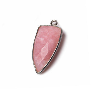 21x11mm Black Gold Bezel Pink Peruvian Opal faceted point 1 focal bead (ONLINE ORDER ONLY)