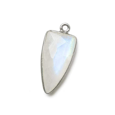 21x11mm Silver .925 Bezel Rainbow Moonstone Point 1 ring Pendant 1 piece (ONLINE ORDER ONLY)