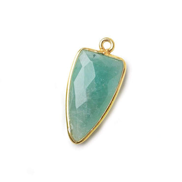 21x11mm Vermeil Bezel Amazonite faceted point 1 focal bead (ONLINE ORDER ONLY)