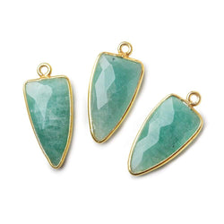 21x11mm Vermeil Bezel Amazonite faceted point 1 focal bead (ONLINE ORDER ONLY)