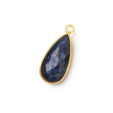 21x11mm Vermeil Bezel Lapis Lazuli Faceted Pear Pendant 1 piece (ONLINE ORDER ONLY)