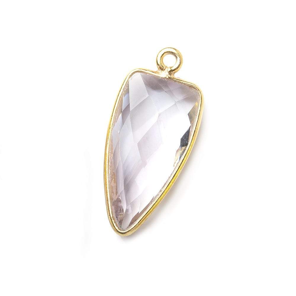 21x11mm Vermeil Bezel Pink Amethyst faceted point 1 focal bead (ONLINE ORDER ONLY)