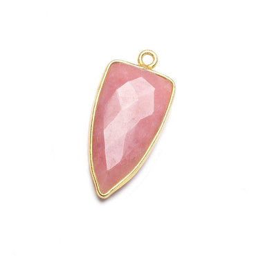 21x11mm Vermeil Bezel Pink Peruvian Opal faceted point 1 focal bead (ONLINE ORDER ONLY)