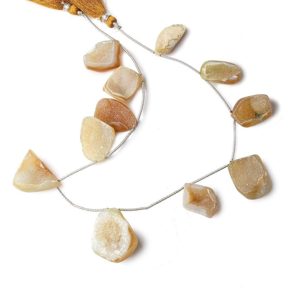 21x12-28x23mm Sandy Blonde Agate Drusy Freeform Beads 11 pieces (ONLINE ORDER ONLY)
