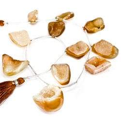 21x12-28x23mm Sandy Blonde Agate Drusy Freeform Beads 11 pieces (ONLINE ORDER ONLY)