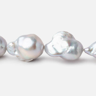 21x13-31x15mm Silver Ultra Baroque Freshwater Pearls 16 inch 16 pieces AA (ONLINE ORDER ONLY)