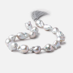 21x13-31x15mm Silver Ultra Baroque Freshwater Pearls 16 inch 16 pieces AA (ONLINE ORDER ONLY)