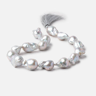 21x13-31x15mm Silver Ultra Baroque Freshwater Pearls 16 inch 16 pieces AA (ONLINE ORDER ONLY)