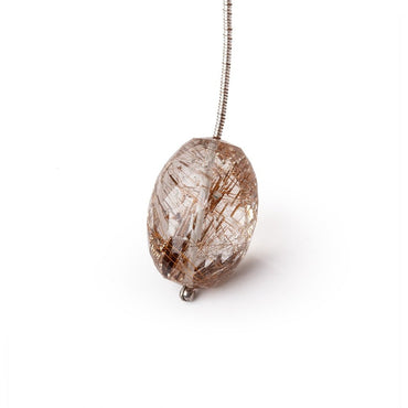 21x14mm Rutilated Quartz Faceted Nugget Focal Bead 1 piece (ONLINE ORDER ONLY)