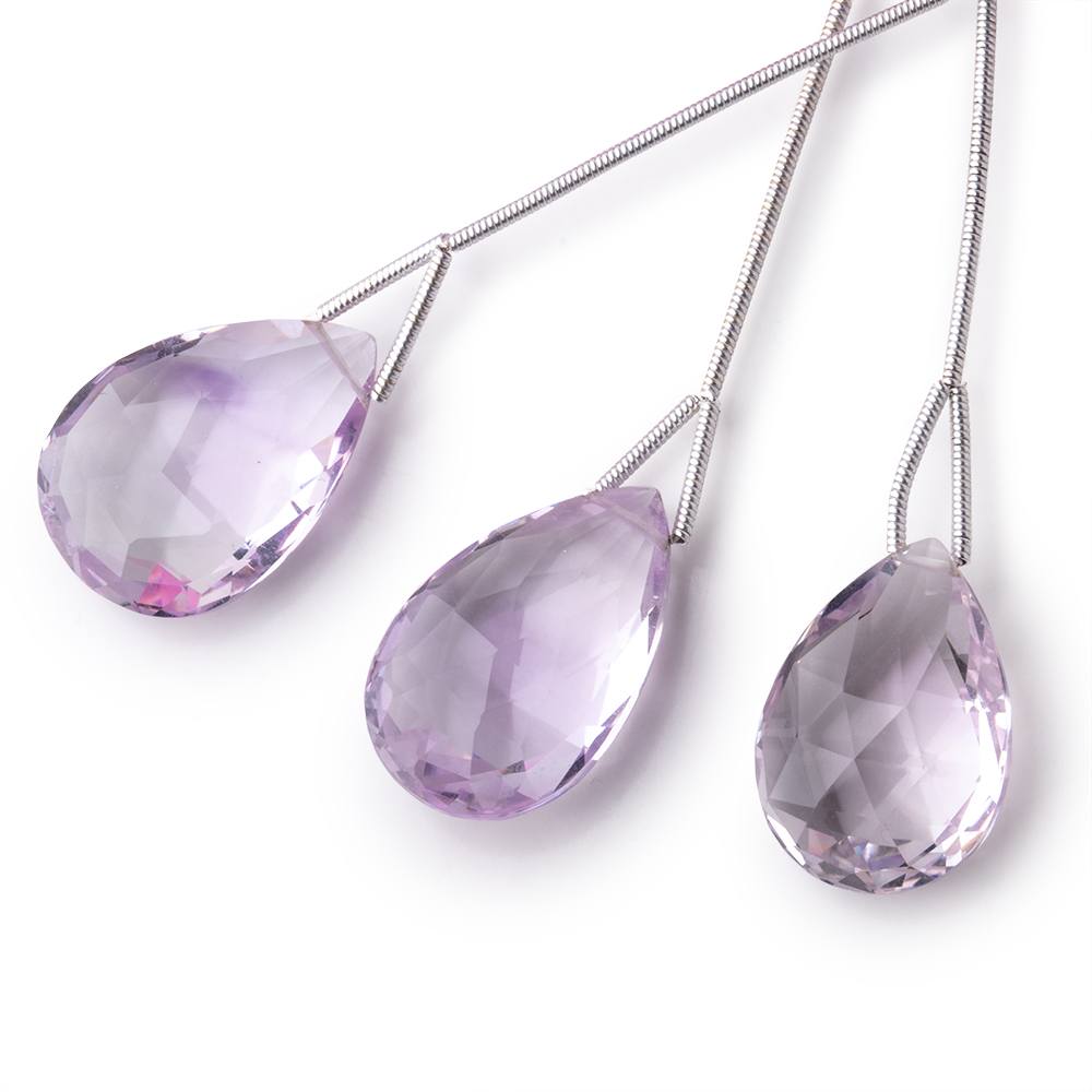 21x15-22x16mm Pink Amethyst Faceted Pear 1 Focal Bead (ONLINE ORDER ONLY)