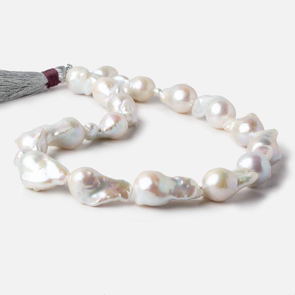 21x15-28x15mm White Ultra Baroque Freshwater Pearls 16 inch 17 pcs (ONLINE ORDER ONLY)