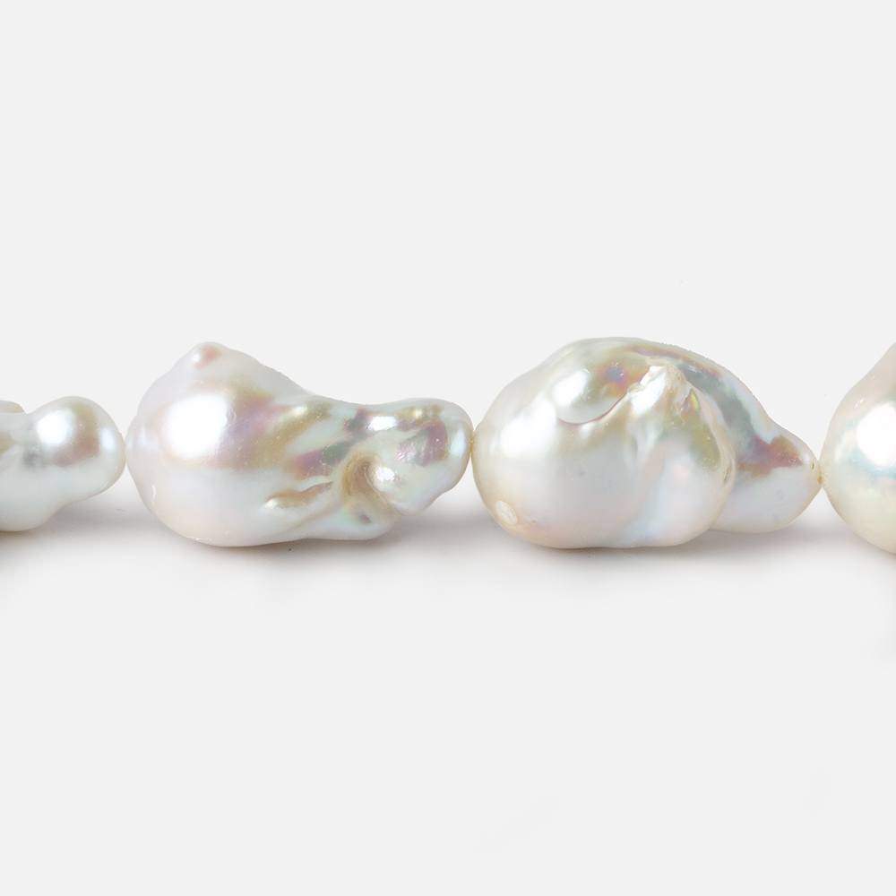 21x15-28x15mm White Ultra Baroque Freshwater Pearls 16 inch 17 pcs (ONLINE ORDER ONLY)