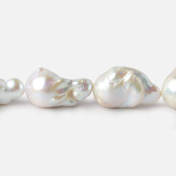21x15-28x15mm White Ultra Baroque Freshwater Pearls 16 inch 17 pcs (ONLINE ORDER ONLY)