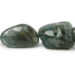 21x15.5-33x26mm Moss Aquamarine plain nugget Beads 18 inch 16 pieces (ONLINE ORDER ONLY)