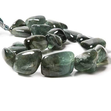 21x15.5-33x26mm Moss Aquamarine plain nugget Beads 18 inch 16 pieces (ONLINE ORDER ONLY)