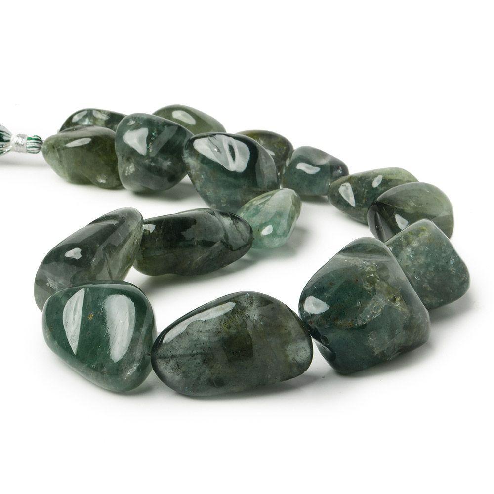 21x15.5-33x26mm Moss Aquamarine plain nugget Beads 18 inch 16 pieces (ONLINE ORDER ONLY)