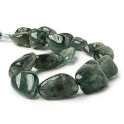 21x15.5-33x26mm Moss Aquamarine plain nugget Beads 18 inch 16 pieces (ONLINE ORDER ONLY)