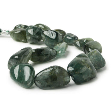 21x15.5-33x26mm Moss Aquamarine plain nugget Beads 18 inch 16 pieces (ONLINE ORDER ONLY)