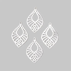 21x15.5mm Brushed Filigree Tear Drop Charm Set of 4 pieces (ONLINE ORDER ONLY)