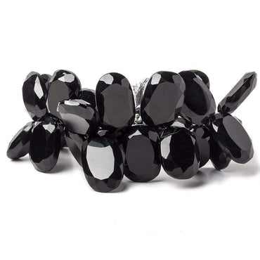21x16-26x16mm Black Onyx Top Drilled Bevel Faceted Oval Beads 8 inch 27 pcs (ONLINE ORDER ONLY)