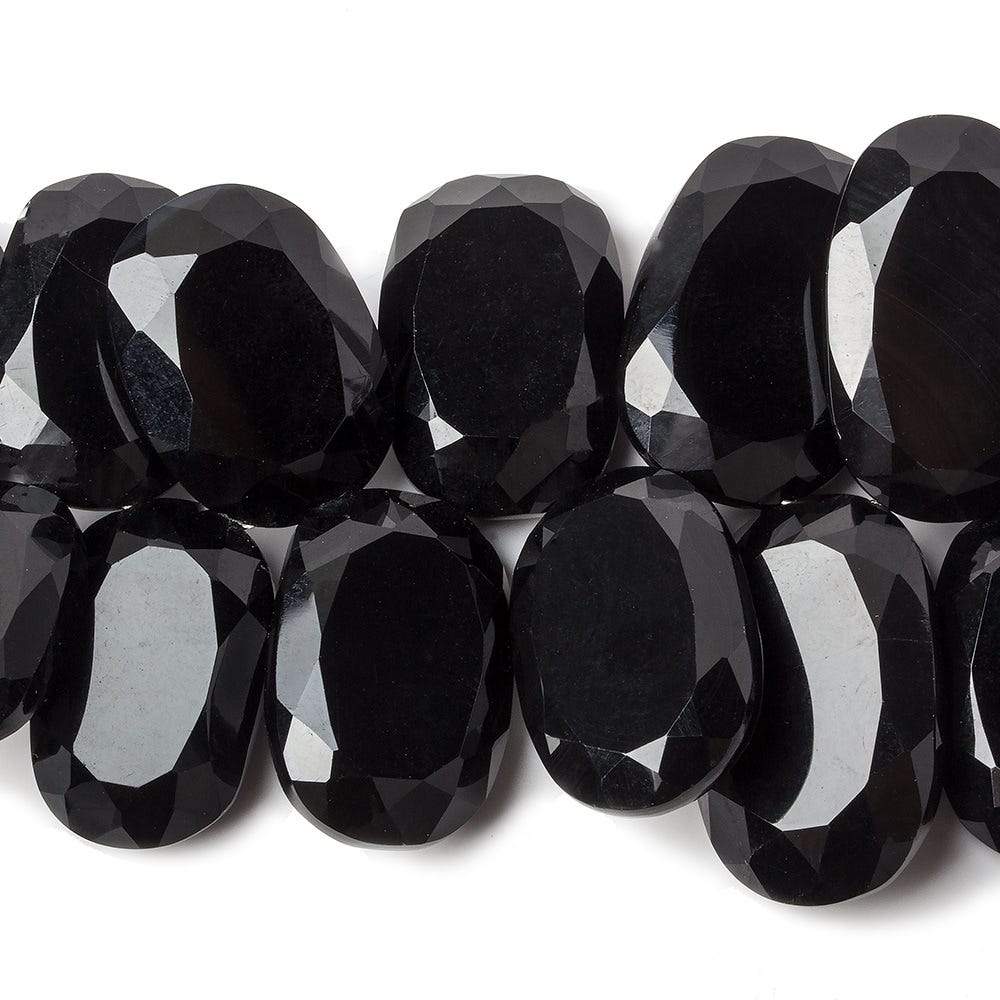 21x16-26x16mm Black Onyx Top Drilled Bevel Faceted Oval Beads 8 inch 27 pcs (ONLINE ORDER ONLY)