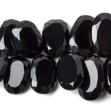 21x16-26x16mm Black Onyx Top Drilled Bevel Faceted Oval Beads 8 inch 27 pcs (ONLINE ORDER ONLY)