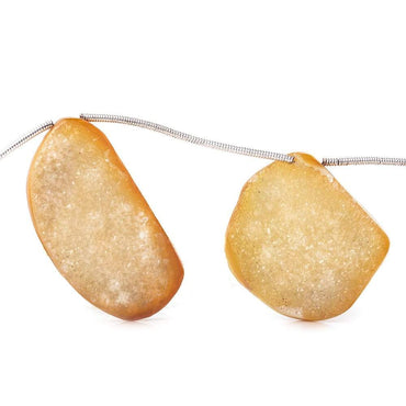 21x16-35x17mm Mango Yellow Agate Drusy Freeform Beads 11 pieces (ONLINE ORDER ONLY)