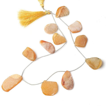 21x16-35x17mm Mango Yellow Agate Drusy Freeform Beads 11 pieces (ONLINE ORDER ONLY)