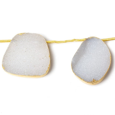 21x17-30x26mm Gold Leafed White Drusy freeform strand of 5 beads (ONLINE ORDER ONLY)