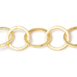 21x17mm & 19mm 22kt Gold plated Copper Brushed Oval & Circle Link Chain (ONLINE ORDER ONLY)