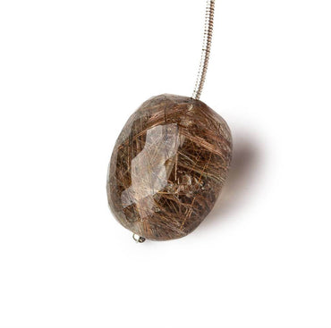 21x17mm Rutilated Quartz Faceted Nugget Focal Bead 1 piece (ONLINE ORDER ONLY)