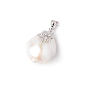 21x19mm White Ultra Baroque .925 Silver Pendant Focal 1 piece (ONLINE ORDER ONLY)
