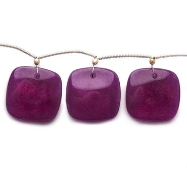 21x21mm Deep Purple Chalcedony plain cushion 8 inch 8 Beads (ONLINE ORDER ONLY)