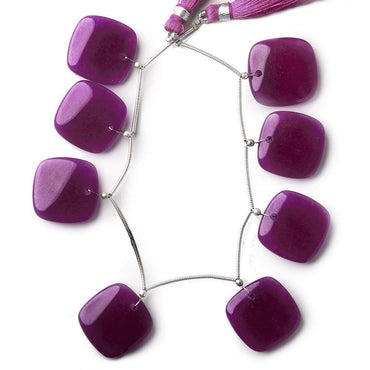 21x21mm Deep Purple Chalcedony plain cushion 8 inch 8 Beads (ONLINE ORDER ONLY)