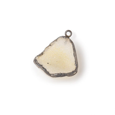 21x22mm Black Gold Leafed Cream Concave Drusy Pendant 1 focal piece (ONLINE ORDER ONLY)