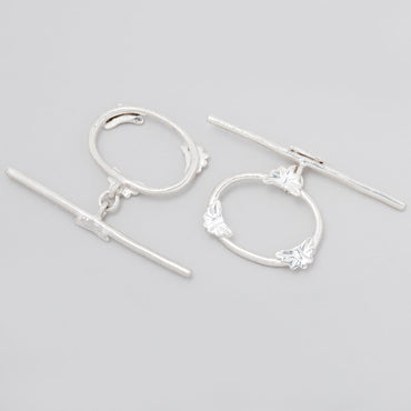 21x24mm Sterling Silver Oval Butterfly Toggle 1 piece (ONLINE ORDER ONLY)