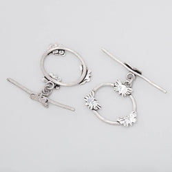 21x26mm Antiqued Sterling Silver Oval Butterfly Toggle 1 piece (ONLINE ORDER ONLY)