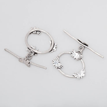 21x26mm Antiqued Sterling Silver Oval Butterfly Toggle 1 piece (ONLINE ORDER ONLY)