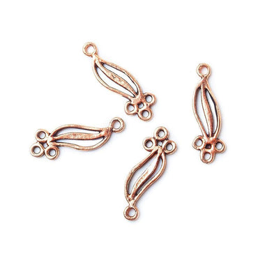 21x7x1mm Copper Drop - Connector Swirl Set of 4 (ONLINE ORDER ONLY)