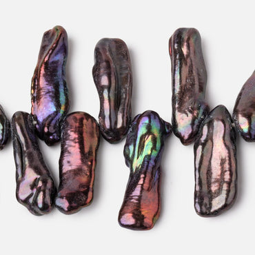 21x8-25x9mm Peacock Top Drill Biwa Freshwater Pearls 16 inch 63 beads (ONLINE ORDER ONLY)