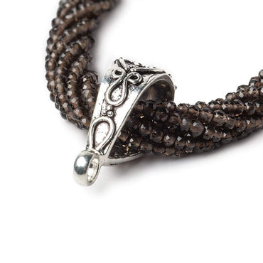21x8mm Antiqued Sterling Silver Bail Filigree Heart Design  1 finding (ONLINE ORDER ONLY)