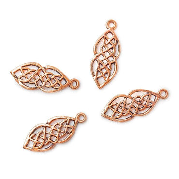 21x8mm Copper Charm Filigree Celtic Weave Set of 4 (ONLINE ORDER ONLY)