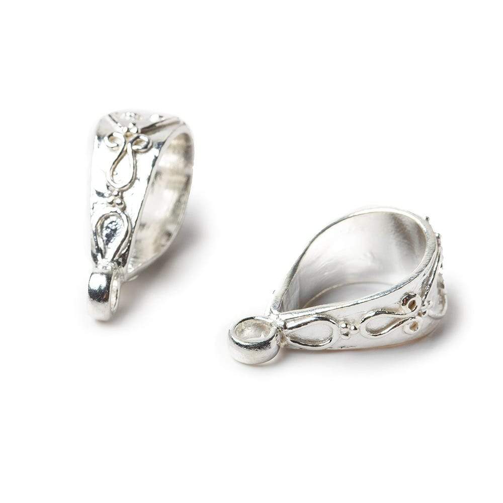 21x8mm Sterling Silver Bail Filigree Heart Design 1 finding (ONLINE ORDER ONLY)