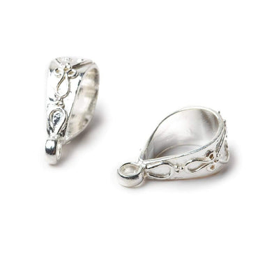 21x8mm Sterling Silver Bail Filigree Heart Design 1 finding (ONLINE ORDER ONLY)