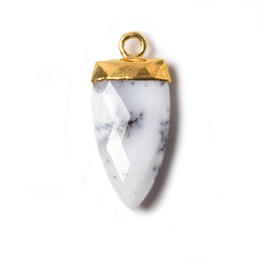 21x9mm Gold Leafed Dendritic Opal faceted Point Pendant 1 piece (ONLINE ORDER ONLY)
