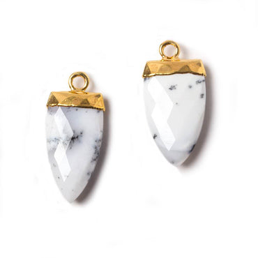 21x9mm Gold Leafed Dendritic Opal faceted Point Pendant 1 piece (ONLINE ORDER ONLY)