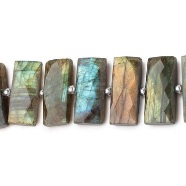 21x9mm Labradorite Side Drill Faceted Rectangle Beads 8 inch 18 pieces (ONLINE ORDER ONLY)